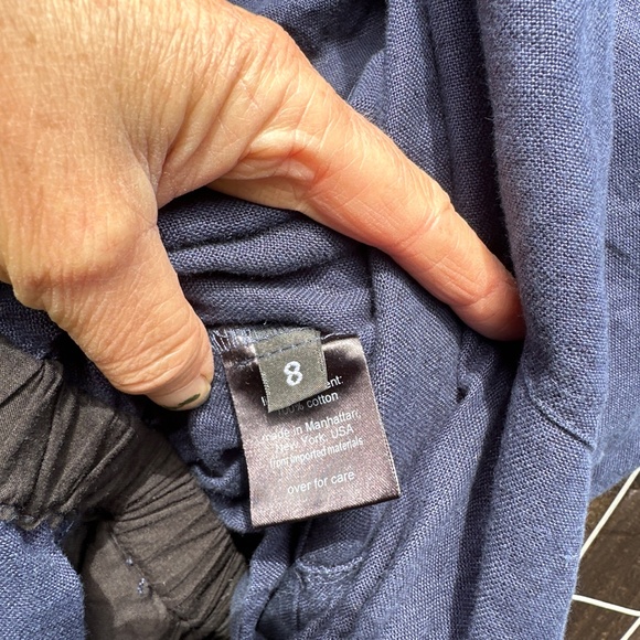 Rachel Comey blue linen shorts sleeve button up jumpsuit - Picture 6 of 8